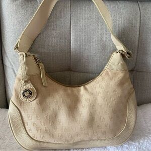 PRICE CUT! Dooney & Bourke Vintage Leather and Canvas Shoulder Bag EUC